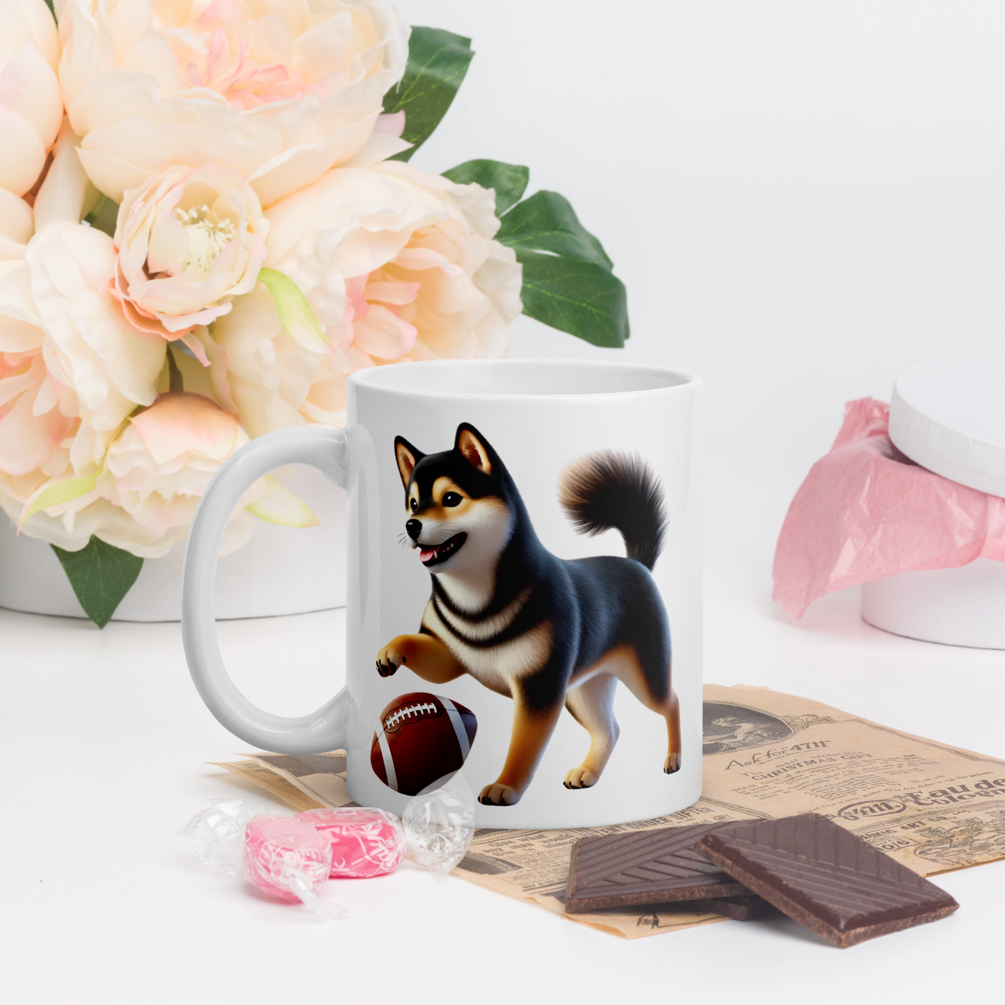 Shiba Inu Football Mug