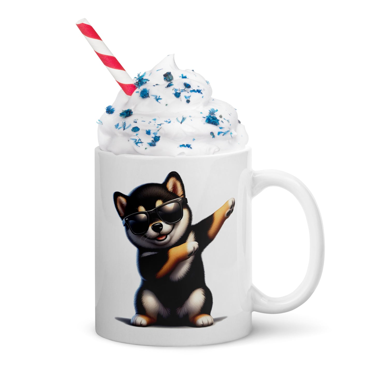 Playful Black & Tan Shiba Inu Dab Mug