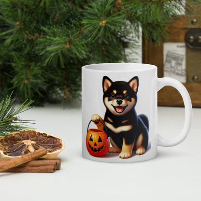 Black & Tan Shiba Inu Halloween Puppy Mug