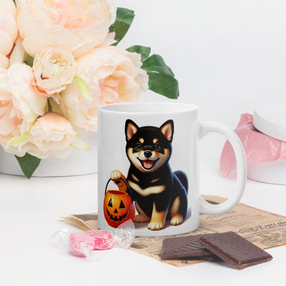 Black & Tan Shiba Inu Halloween Puppy Mug