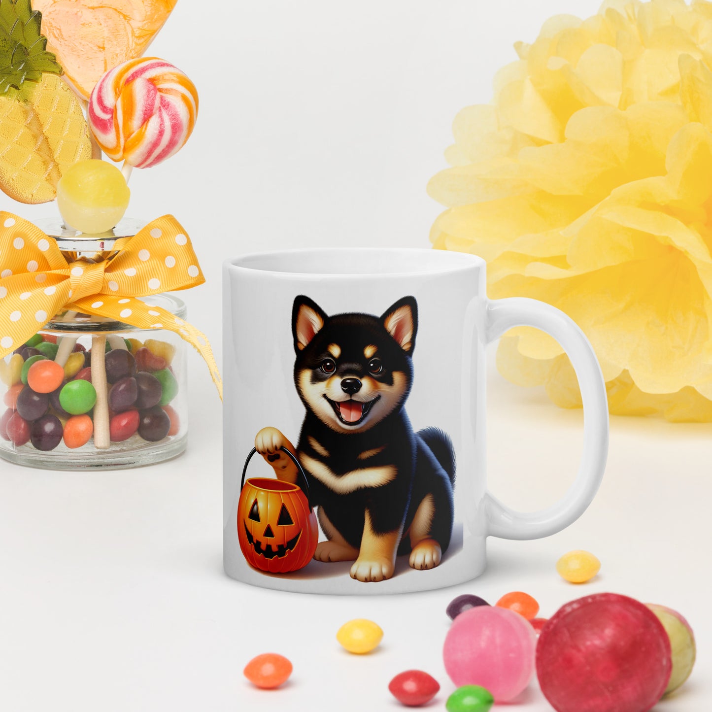 Black & Tan Shiba Inu Halloween Puppy Mug