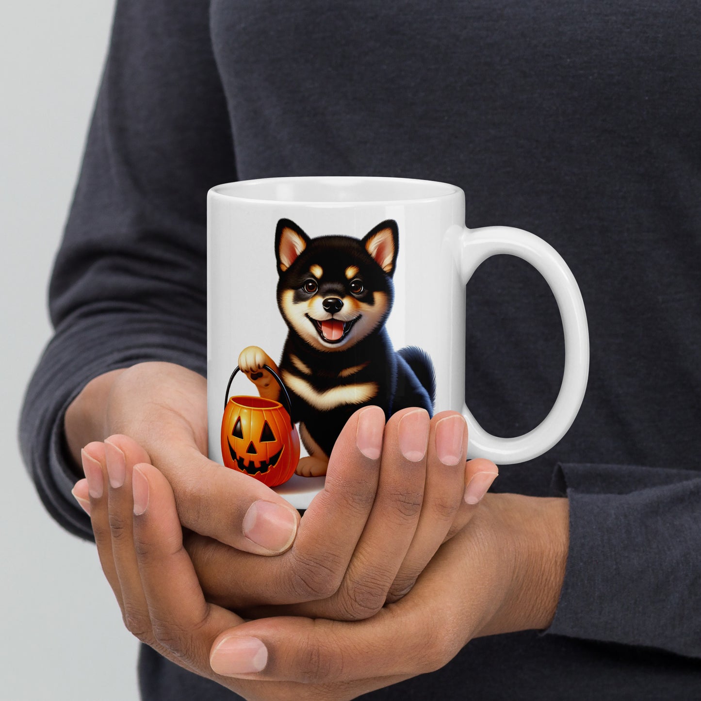 Black & Tan Shiba Inu Halloween Puppy Mug