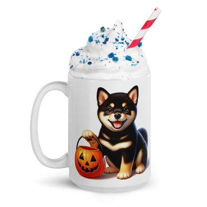 Black & Tan Shiba Inu Halloween Puppy Mug