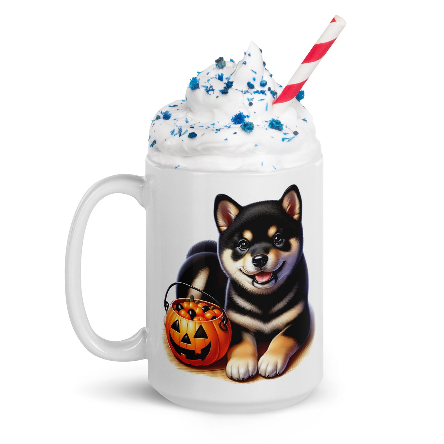 Black & Tan Shiba Inu Halloween Puppy Mug