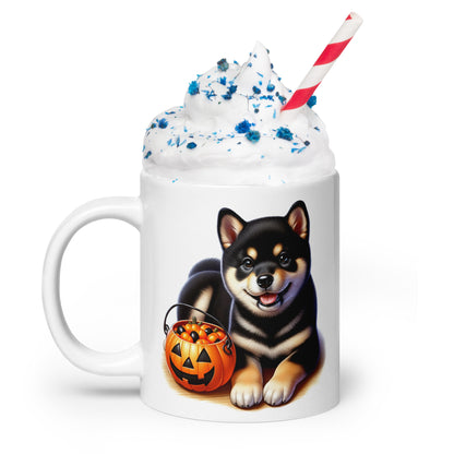 Black & Tan Shiba Inu Halloween Puppy Mug