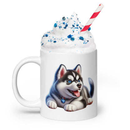 Adorable Siberian Husky Puppy Mug