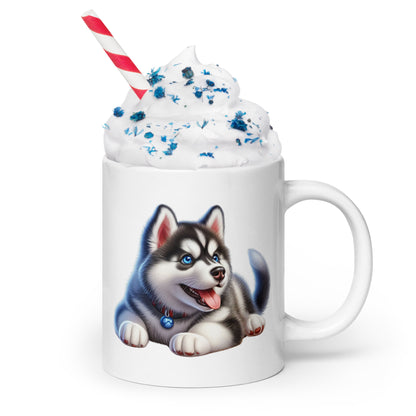 Adorable Siberian Husky Puppy Mug