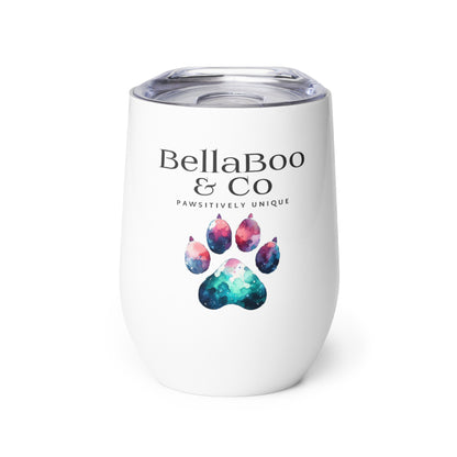 BellaBoo & Co Pawsitively Unique Logo Wine Tumbler – Stylish & Durable Drinkware