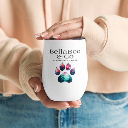 BellaBoo & Co Pawsitively Unique Logo Wine Tumbler – Stylish & Durable Drinkware