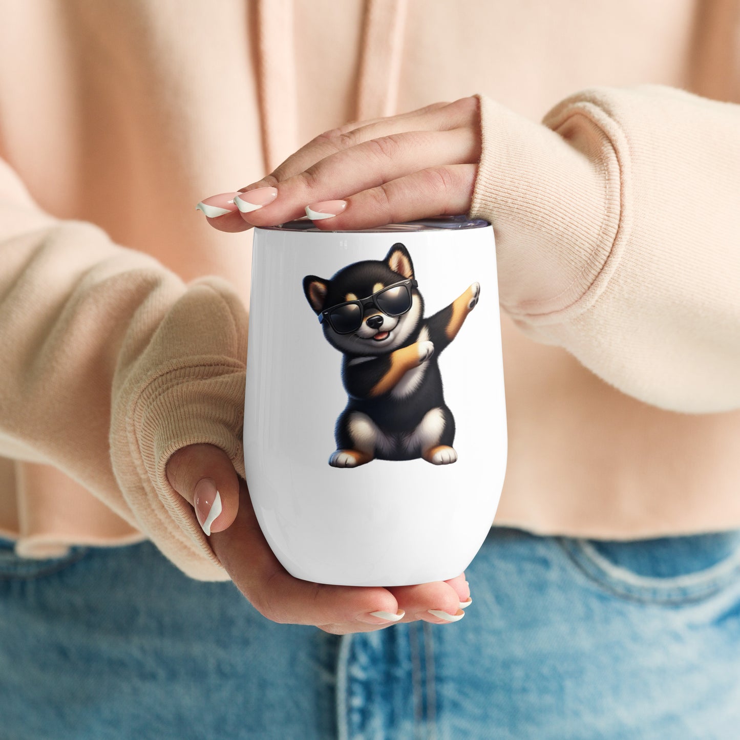 Shiba Inu Dab Wine Tumbler