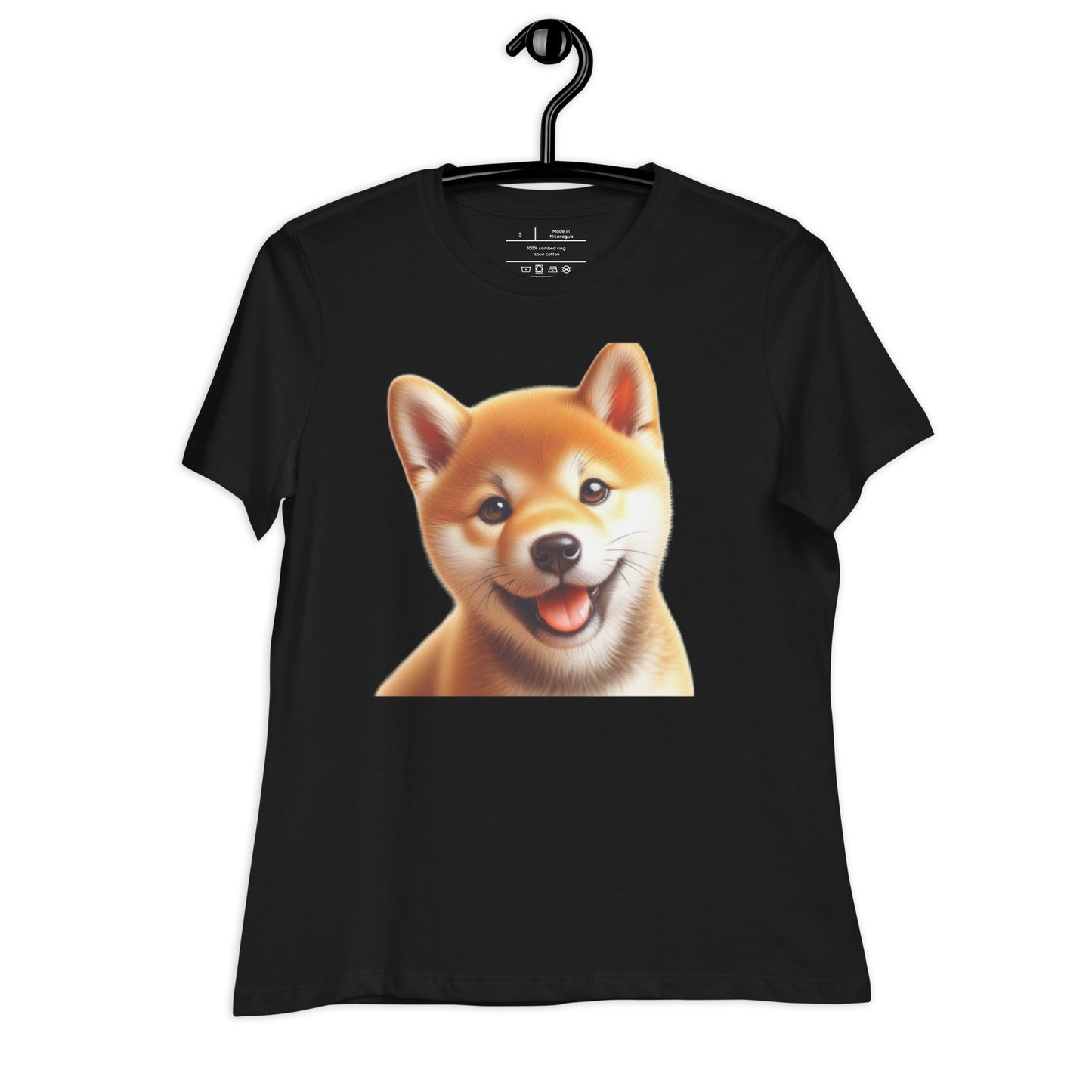 Shiba Inu Women's Relaxed Black T-Shirt – Ultra-Soft, Effortless Style